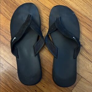 Nike Black Sandals with White Logo